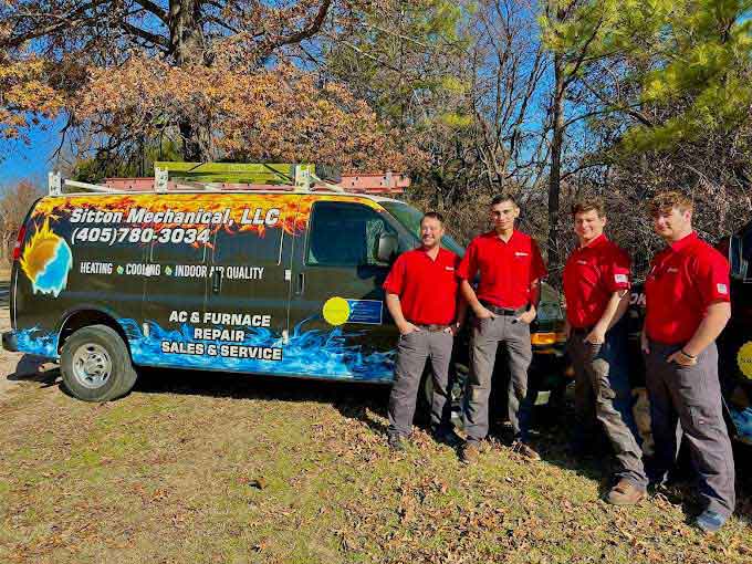 Sitton Mechanical technicians on site in Stillwater